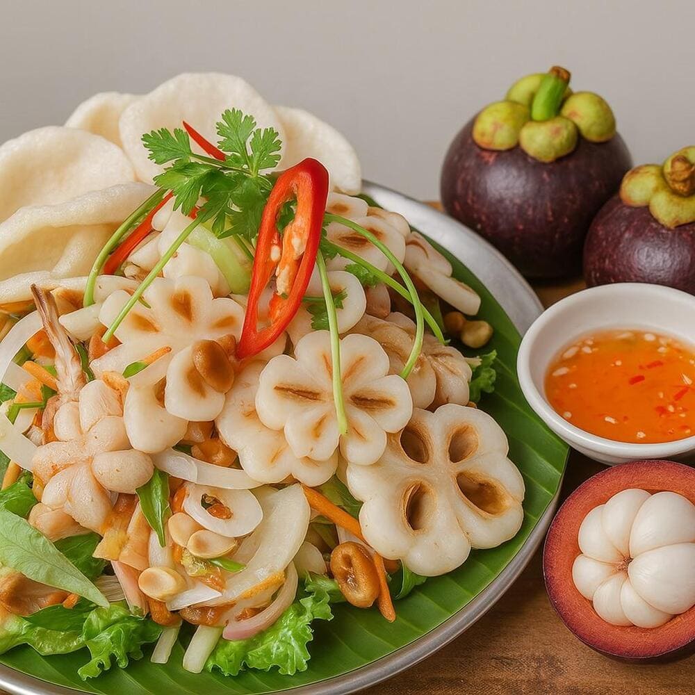 One of the most distinctive and unique dishes in Vietnam is Chicken Mangosteen Salad (Source: Internet)